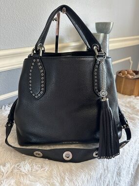 Michael Kors Brooklyn Black Leather Tote Bag